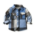 thumbnail image 1 of Hicidod Kids Boys Girls Sherpa Lined Flannel Shacket Jacket Plaid Button Up Plush Thicken Long Sleeve Lapel Neck Fall Winter Tops, 1 of 2