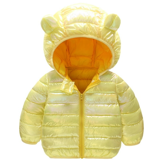 Hicidod Kids Down Puffer Jacket for Kids Baby Boys Girls Light Puffer Padded Winter Down Coats Bear Hoods Infant Outerwear
