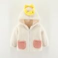 thumbnail image 1 of Hicidod Kids Fleece Jacket Cute Zipper Winter Warm Coats Ears Hooded Faux Fur Thicken Soft Toddler Outerwear Clearance, 1 of 6