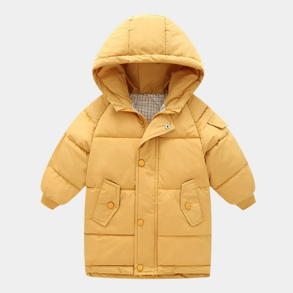 Hicidod Kids Girls Boys Puffer Jacket Light Water-Resistant Packable Hooded Down Coats Winter Thicken Fashion Solid Warm Long Jackets