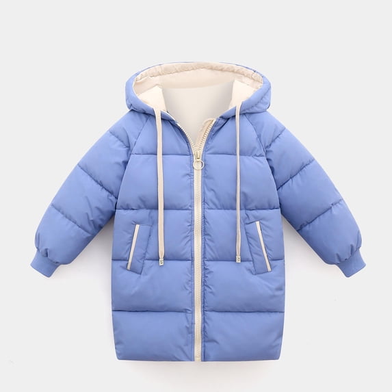 Hicidod Kids Girls Boys Puffer Jacket Light Water-Resistant Packable Hooded Down Coats Winter Thicken Fashion Solid Warm Long Jackets