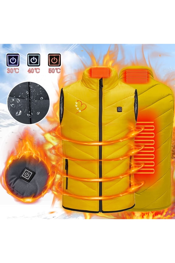 Kids Heated Jacket Hoodless Winter Warm Vest Coats Windproof Usb Charging Electric Heating Thermostatic Jackets