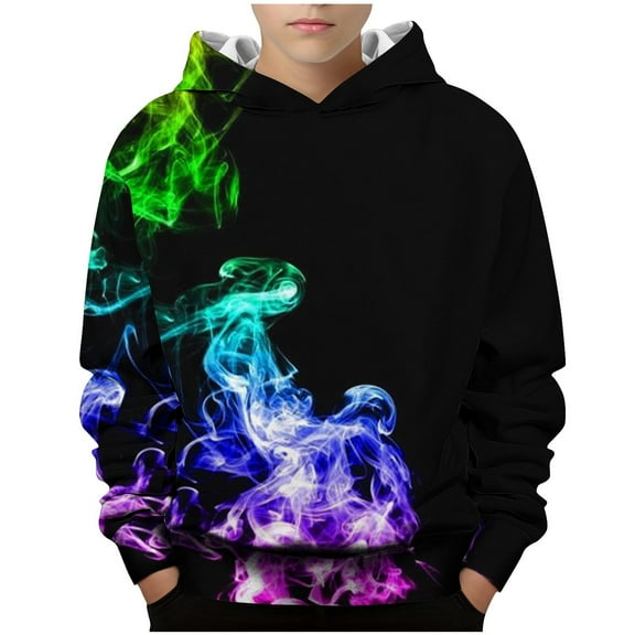 Hicidod Kids Hoodies Fashion 3D Print Soft Pullover Tops Long Sleeve Warm Thick Hooded Casual Sweatshirt for Boys Girls