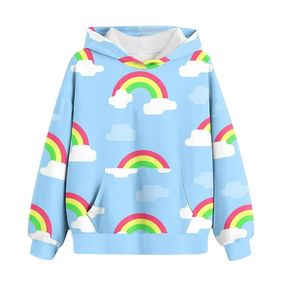 Hicidod Kids Hoodies Girls Boys Long Sleeve Soft Sweatshirts Cute Floral Print Fashion Spring Fall Pullover Tops with Pockets