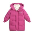 thumbnail image 1 of Hicidod Kids Puffer Jackets Hooded Long Zipper Winter Warm Down Coats Solid Color Thicken Puffy Windproof Casual Jacket, 1 of 5