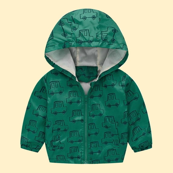 Hicidod Kids Rain Gear Kids Rain Jacket Lightweight Windproof Windbreaker Hooded Rain Coats Long Sleeve Cute Cartoon Dinosaur Print Outdoor Jackets
