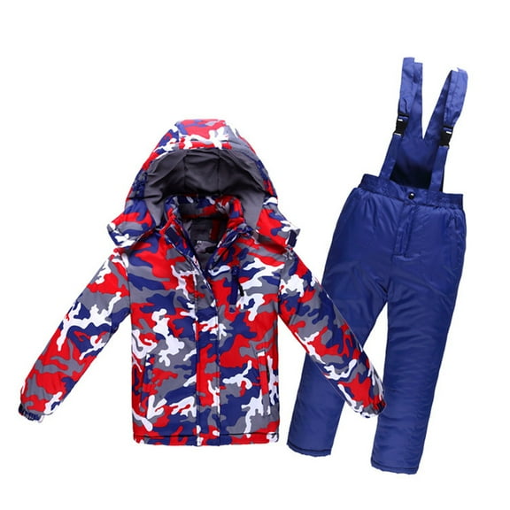Hicidod Kids Ski Suit Thicken Winter Warm Snowboarding Snowsuit Waterproof Fashion Printed Toddler Jacket And Pants 2 Piece Sets