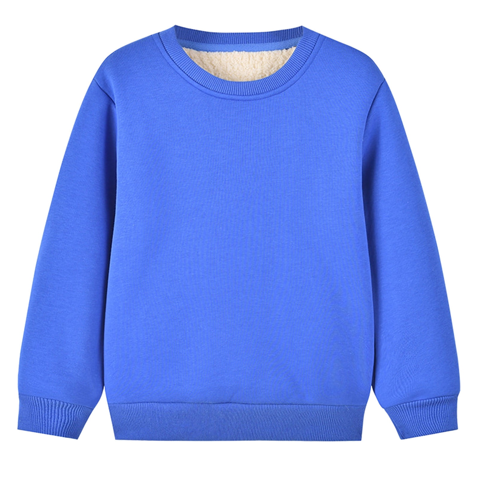 Kids Thick Fleece Hoodie - Winter Pullover Sweatshirt For Boys & Girls, Solid Color Cotton Blend
