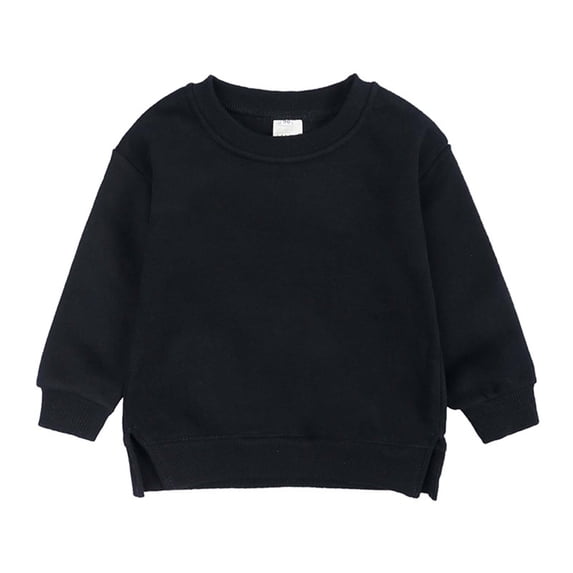 Hicidod Kids Sweatshirts Unisex Long Sleeve Crewneck Tops Fashion Solid Color Fleece Lined Warm Casual Pullover Sweatshirt