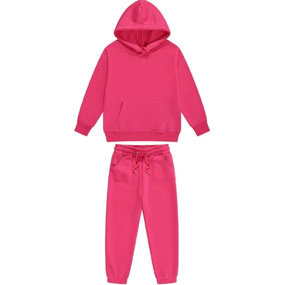 Hicidod Kids Sweatsuit Fashion Solid Color Long Sleeve Pullover Hoodies Pants 2pcs Sets Fall Winter Casual Outfits for Boys Girls