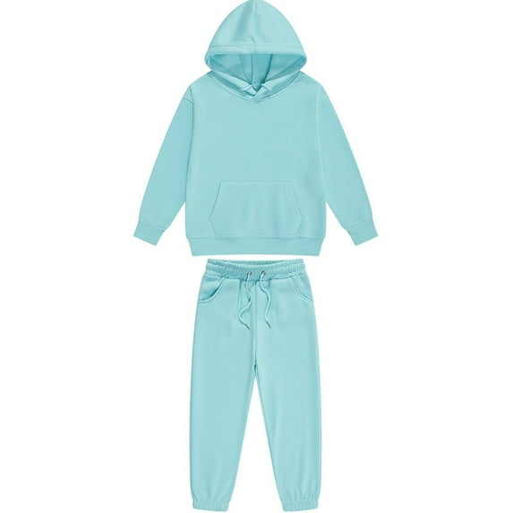 Hicidod Kids Sweatsuit Fashion Solid Color Long Sleeve Pullover Hoodies Pants 2pcs Sets Fall Winter Casual Outfits for Boys Girls