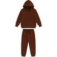 thumbnail image 1 of Hicidod Kids Sweatsuit Fashion Solid Color Long Sleeve Pullover Hoodies Pants 2pcs Sets Fall Winter Casual Outfits for Boys Girls, 1 of 2