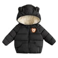 thumbnail image 1 of Hicidod Kids Winter Jackets Cute Bear Ears Hooded Long Sleeve Zipper Down Coats Lightweight Lined Fleece Padded Warm Jacket, 1 of 2
