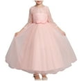 thumbnail image 1 of Hicidod Little Girls Sequin Mesh Flower Ball Gown Party Dress Tulle Tutu Prom Dresses Ruffled Lace Embroidery Princess Dress, 1 of 6