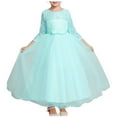 thumbnail image 1 of Hicidod Little Girls Sequin Mesh Flower Ball Gown Party Dress Tulle Tutu Prom Dresses Ruffled Lace Embroidery Princess Dress, 1 of 6
