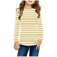 thumbnail image 1 of Hicidod Long Sleeve Shirts for Girls Crewnecks Pullover Tops Dressy Striped Soft Comfortble Casual Fall Blouses Clothes, 1 of 6