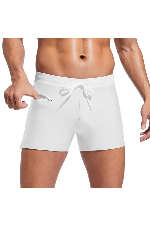 Men Swim Trunks Quick Dry Lightweight Thin Training Swimsuits Solid Basic Athletic Sport Board Shorts with Pockets