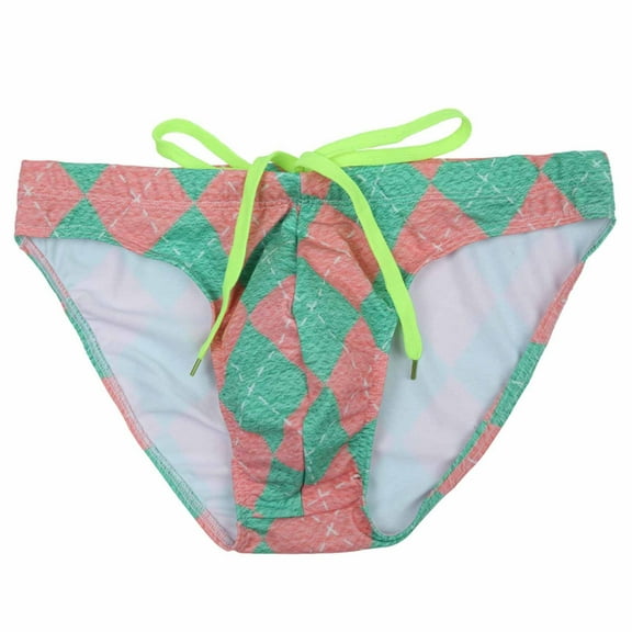 Hicidod Men's Swim Briefs New Hot Light Thin Quick Dry Swimsuit for Mens Sexy Print Swimwear Bikinis with Drawstring