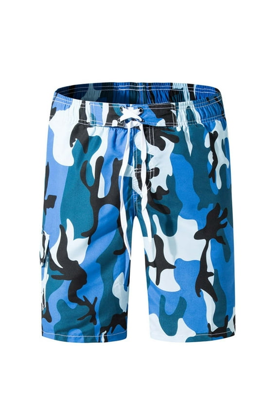Men's Swim Trunks Lightweight Quick Dry Board Shorts with Pockets Printed Beach Casual Swimsuit Swimwear for Men