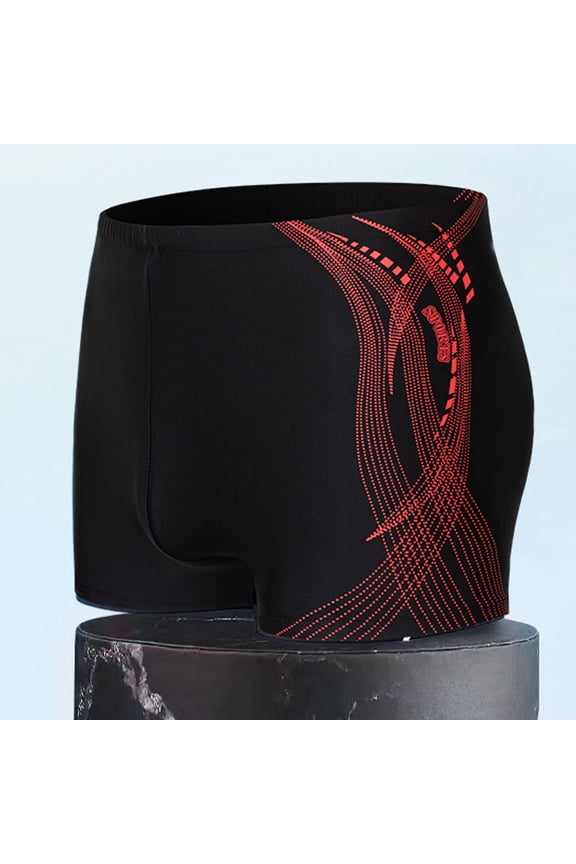 Mens Swim Jammers Square Leg Quick Dry Trunks Printed Training Durable Stretch Lightweight Swimming Athletic Shorts