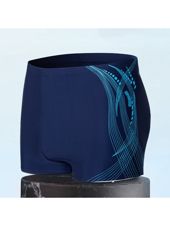 Mens Swim Jammers Square Leg Quick Dry Trunks Printed Training Durable Stretch Lightweight Swimming Athletic Shorts