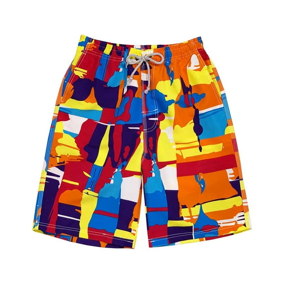 Hicidod Mens Swim Trunks Casual Quick Dry Swimming Shorts Summer Fashion Printed Bathing Beach Shorts Swimwear with Drawstring