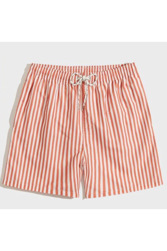 Mens Swim Trunks Printed Lightweight Swimming Shorts Casual Compression Mesh Lining Beach Board Shorts with Drawstring