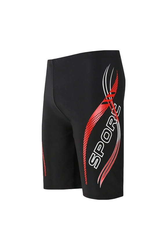 Mens Swim Trunks Swim Jammers Quick Dry Athletic Square Leg Swimsuit Print Durable Training Bathing Swimming Shorts