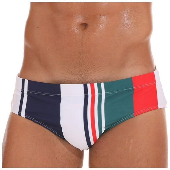 Hicidod Mens Swimming Trunks Briefs Summer Low Waist Printed Swimwear Elastic Quick Dry Surfing Beach Shorts Underwear