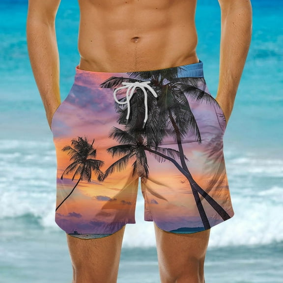 Hicidod Mens Swimming Trunks Quick Dry Swim Shorts with Mesh Lining Funny Print Casual Swimwear Bathing Suits Beach Short