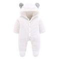 thumbnail image 1 of Hicidod Newborn Onesie Unisex Footie Outfit Suit Girls Boys Fleece Warm Jumpsuit Romper Hooded Coat Winter Clothes Outwear, 1 of 7