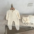 thumbnail image 1 of Hicidod Newborn Onesie Unisex Long Sleeve Baby Fleece Romper Jumpsuit Fashion Solid Color Toddler Warm Outwear Outfits, 1 of 3