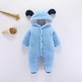 thumbnail image 1 of Hicidod Newborn Romper Long Sleeve Cute Bear Onesie Outfit Footies Winter Fleece Thicken Warm Hooded Baby Girls Boys Jumpsuit Snowsuit, 1 of 7