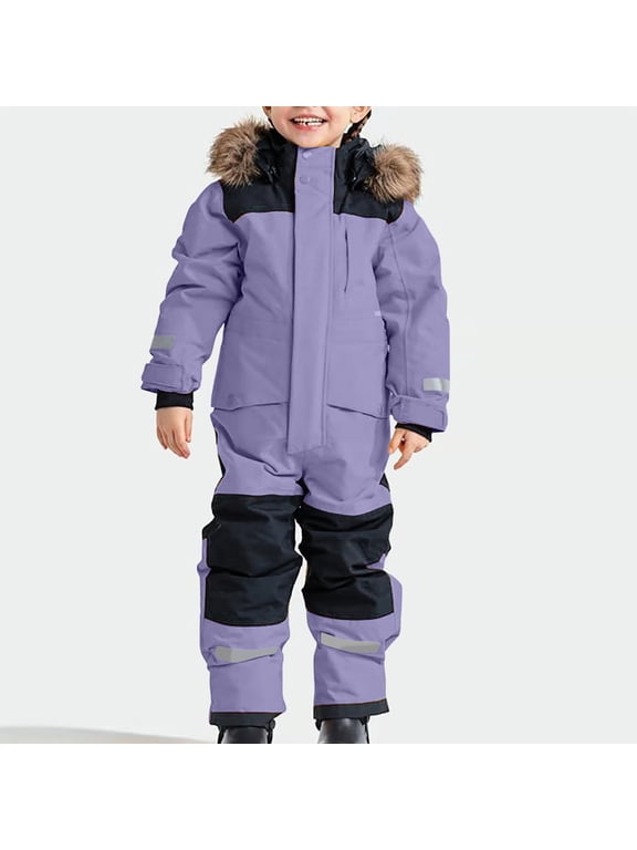 Snow Suit for Kids Unisex One Piece Snowboard Suit Ski Jumpsuits Coveralls Waterproof Windproof Winter Warm Snowsuit