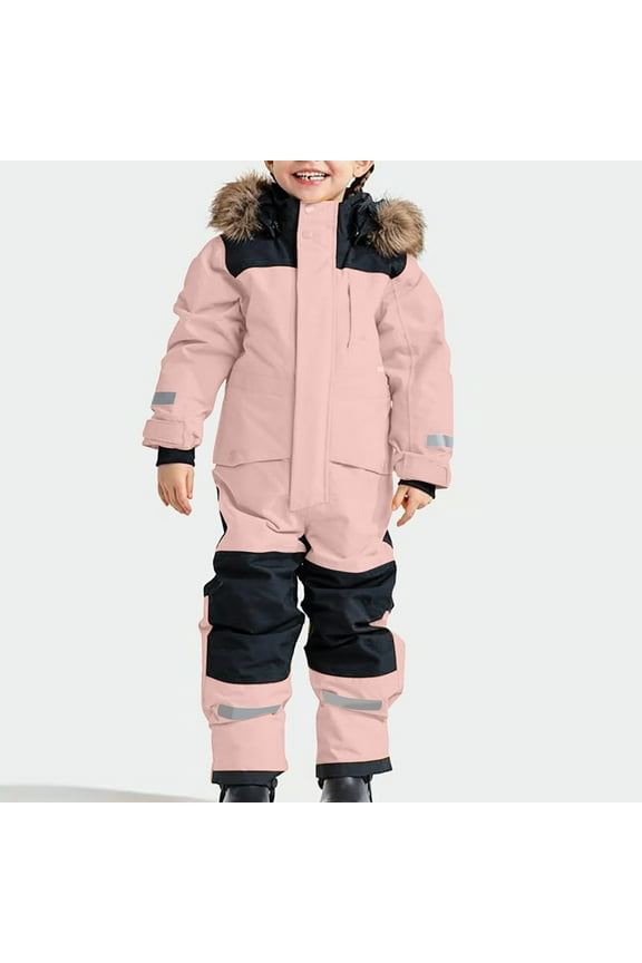 Snow Suit for Kids Unisex One Piece Snowboard Suit Ski Jumpsuits Coveralls Waterproof Windproof Winter Warm Snowsuit