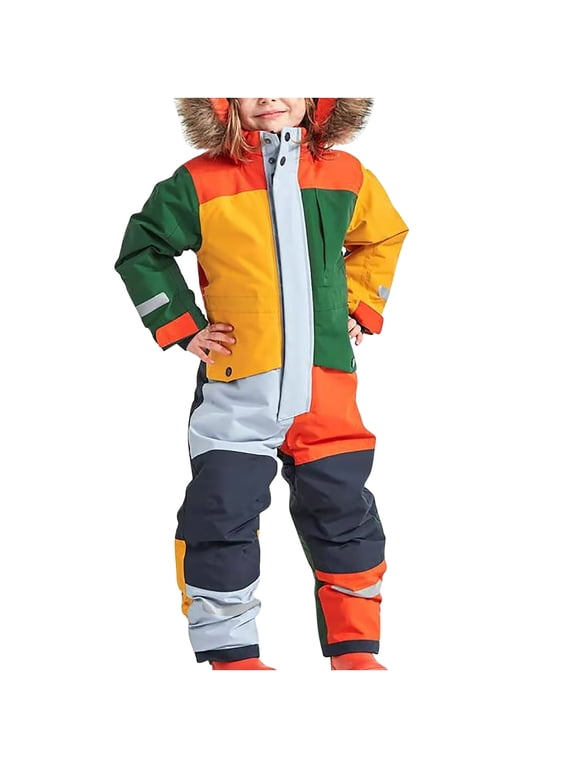 Snow Suit for Kids Unisex One Piece Snowboard Suit Ski Jumpsuits Coveralls Waterproof Windproof Winter Warm Snowsuit