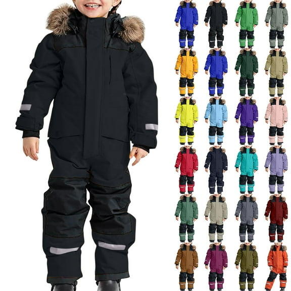 Hicidod Snow Suit for Kids Unisex One Piece Snowboard Suit Ski Jumpsuits Coveralls Waterproof Windproof Winter Warm Snowsuit