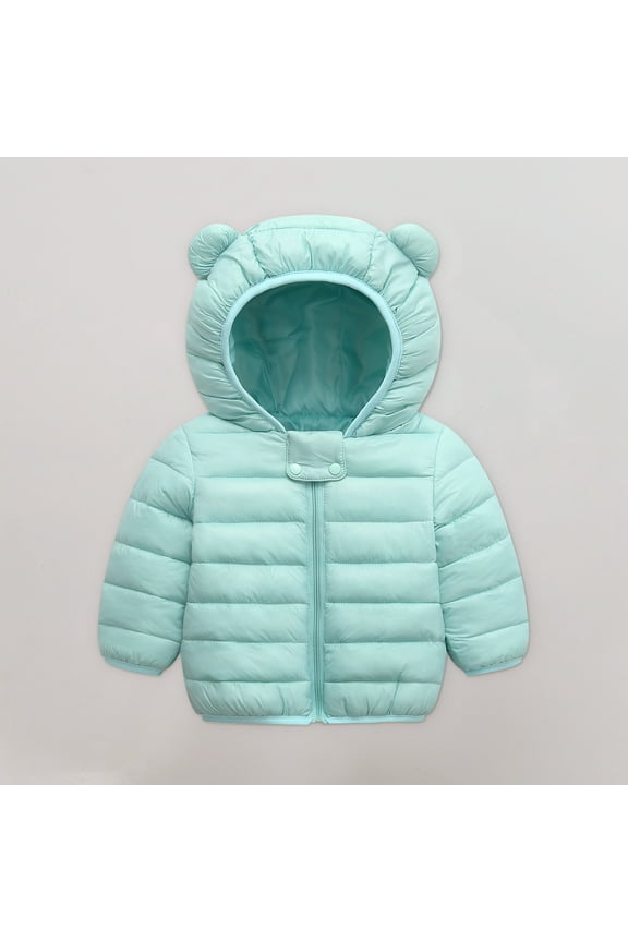Snowsuit Toddler Winter Down Coats for Kids Baby Boys Girls Warm Lightweight Puffer Jacket Cute Bear Hoods Down Coats Infant Outerwear