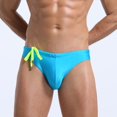 thumbnail image 1 of Hicidod Swimming Briefs for Men Drawstring Trendy Solid Bikini Swimsuits Beach Board Surf Shorts Trunks Swimwear for Summer, 1 of 7