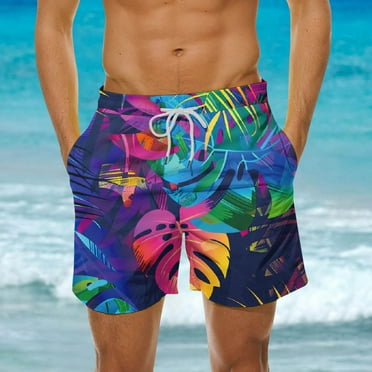 Hicidod Swimming Trunks for Men Quick Dry Loose Fit Casual Swim Shorts Summer Print Bech Swimwear Bathing Trunk with Pockets