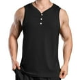 thumbnail image 1 of Hicidod Tank Tops Men Big And Tall Sleeveless Beach Lighweight Shirts for Men Summe Solid Workout Casual Button Down T-Shirts, 1 of 5