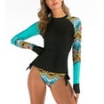 thumbnail image 1 of Hicidod Tankini Swimsuits for Women Rash Guard Uv Upf 50+ Long Sleeve Surfing Swimwear Crewneck Fashion Print Two Piece Swimsuits, 1 of 4