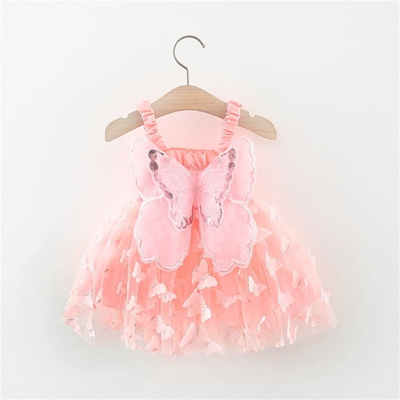 Hicidod Toddle Girls Tutu Party Dress Backless Cute Lace Mesh Elegant Ruffled Sleeve A-Line Tulle Dresses For Birthday Wedding Flower Girl
