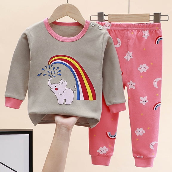 Hicidod Toddler Baby Boy Girl Clothes Sets Fall Winter Cute Graphic Long Sleeve Pullover Sweatshirt And Long Pants 2pcs Fall Outfits Set Fall