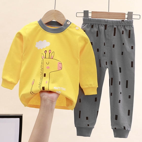 Hicidod Toddler Baby Boy Girl Clothes Sets Fall Winter Cute Graphic Long Sleeve Pullover Sweatshirt And Long Pants 2pcs Fall Outfits Set