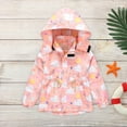 thumbnail image 1 of Hicidod Toddler Boy Rain Jacket Raincoat For Kids Girls Windproof Windbreaker Hooded Rain Jackets Cute Long Sleeve Cartoon Dinosaur Print Jacket, 1 of 7