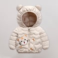 thumbnail image 1 of Hicidod Toddler Dowm Coats Thicken Light Print Puffer Jacket for Baby Boys Girls Cute Hooded Zipper Puffy Warm Winter Outwear, 1 of 6
