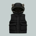 thumbnail image 1 of Hicidod Toddler Down Vest Cute Bear Ears Hooded Zipper Warm Baby Jacket Fleece Lined Windproof Puffer Vests for Winter Fall Spring, 1 of 6