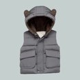 thumbnail image 1 of Hicidod Toddler Down Vest Cute Bear Ears Hooded Zipper Warm Baby Jacket Fleece Lined Windproof Puffer Vests for Winter Fall Spring, 1 of 6