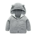 thumbnail image 1 of Hicidod Toddler Winter Coats for Girls Boys Polar Fleece Jacket With Hood Thick Warm Outerwear Cute Ear Zipper Solid Coat, 1 of 3